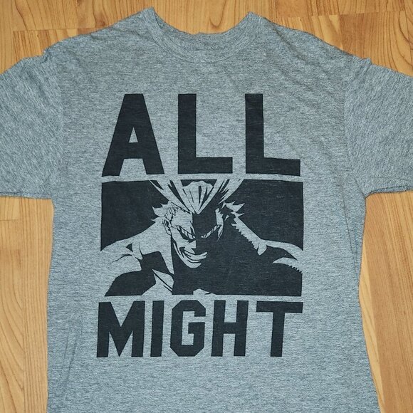 My Hero Academia Men's Medium All Might T Shirt, Gray - Funimation Tee - Picture 2 of 7